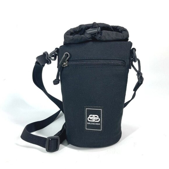 BALENCIAGA 618193 Bottle Holder Drawstring Bag logo Crossbody Pochette Unused - Picture 15 of 15